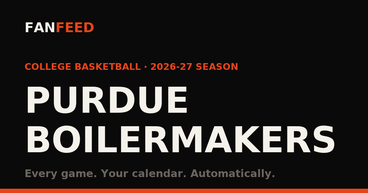Purdue Applications Purdue Boilermakers Men's Basketball 2026-27 Schedule | FanFeed